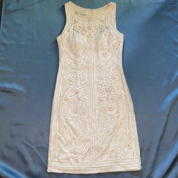 SUE WONG nude cocktail dress Small - Picture 10 of 13